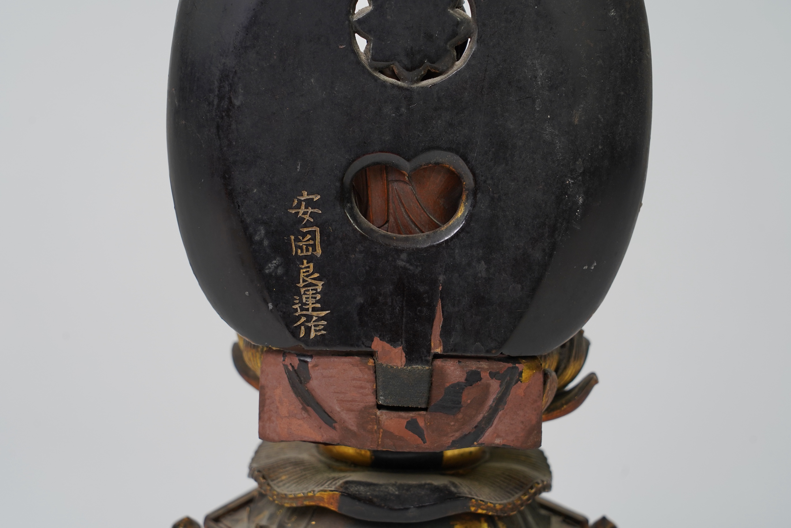 A Japanese Buddhist boxwood and giltwood seated figure of Dainichi Nyorai, 19th century